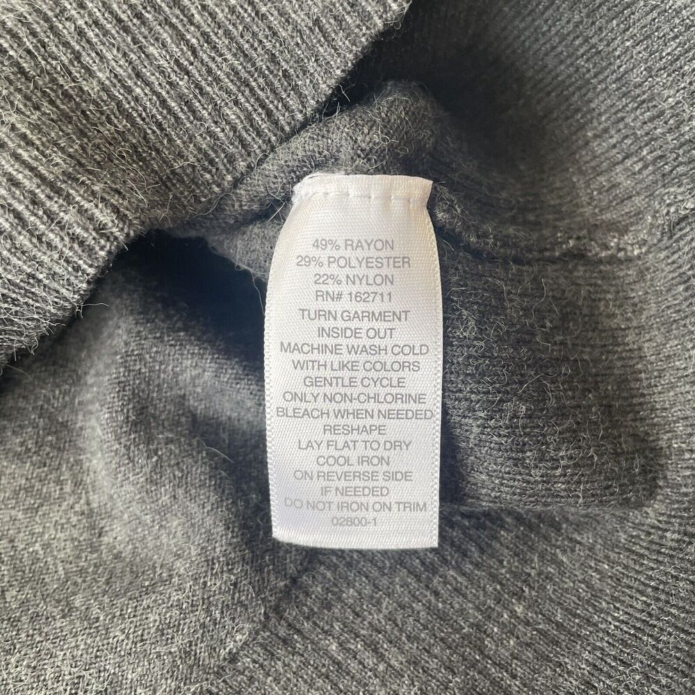 Liz Claiborne Sweater Womens XS Grey Crystal Pearl Detail Soft Knit Top NEW - Picture 6 of 9